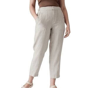 Athleta Voyager 100% Linen Pant size 4 in Natural Tan 586941